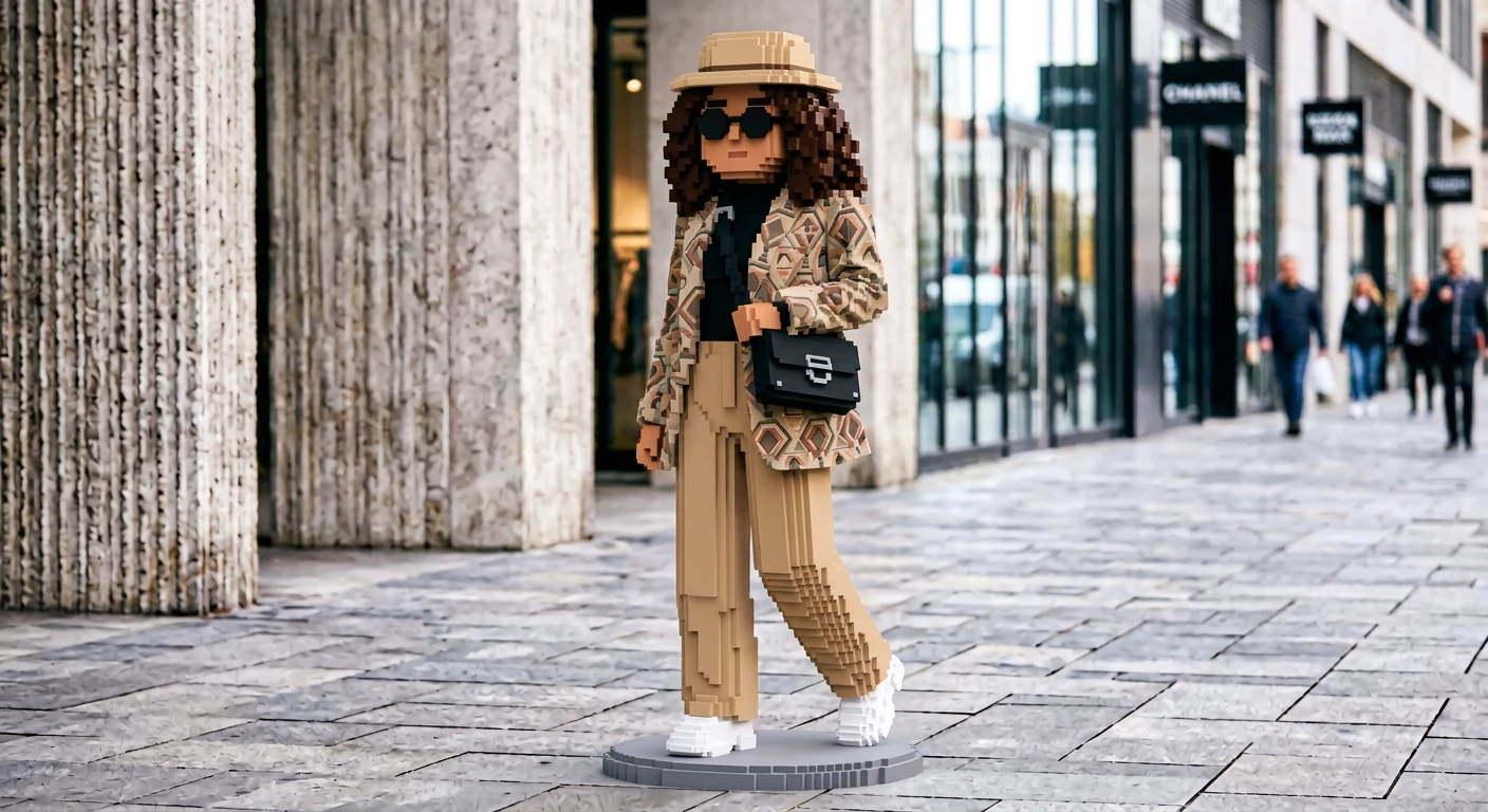 Lego heykeline dönüştürülmüş fotoğraf